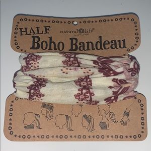 Red and tan headband